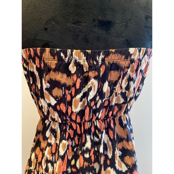 Wet Seal Dress Sz Medium Animal ? Cheetah Print Strapless Tiered Ruffle Skirt - Picture 5 of 9